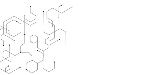 Vector abstract technology on a white background. High-tech hexagon geometric connection system