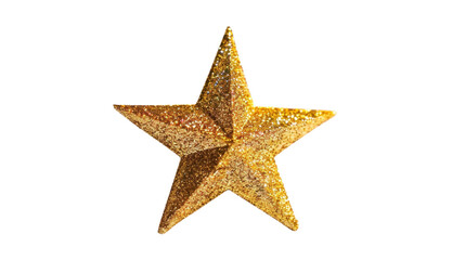 Gold star on transparent background 