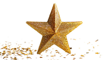 Gold star on transparent background 