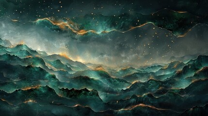 Obraz premium Celestial Mountainscape