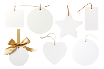 Gift label tag png element set, transparent background