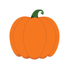 Orange flat pumpkin. Vector illustration isolated on white background