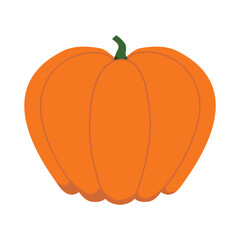 Orange flat pumpkin. Vector illustration isolated on white background