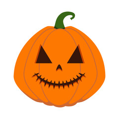 Funny Halloween orange pumpkin - Jack o'lantern. Illustration on transparent background
