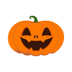 Funny Halloween orange pumpkin - Jack o'lantern. Illustration on transparent background
