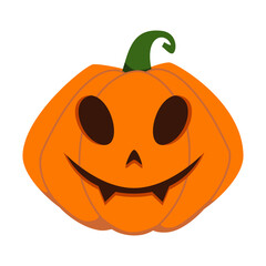 Funny Halloween orange pumpkin - Jack o'lantern. Illustration on transparent background