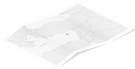 Isometric Map of Cyprus with Flag