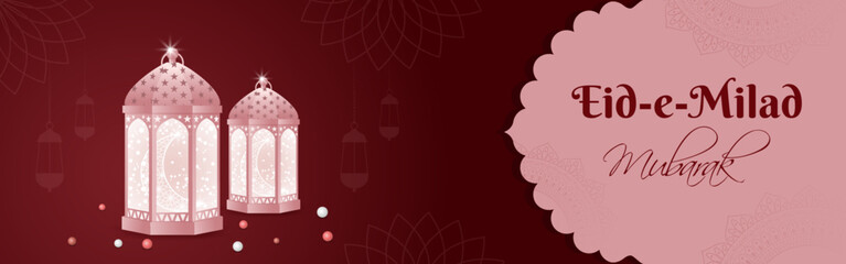 Vector illustration of Eid-e-Milad an-Nabi social media feed template