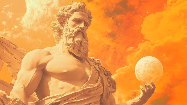 Greek God Uranus illustration, Uranus, the personification of the sky and one of the Greek primordial deities