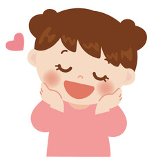 うっとりとした表情の女の子のイラスト