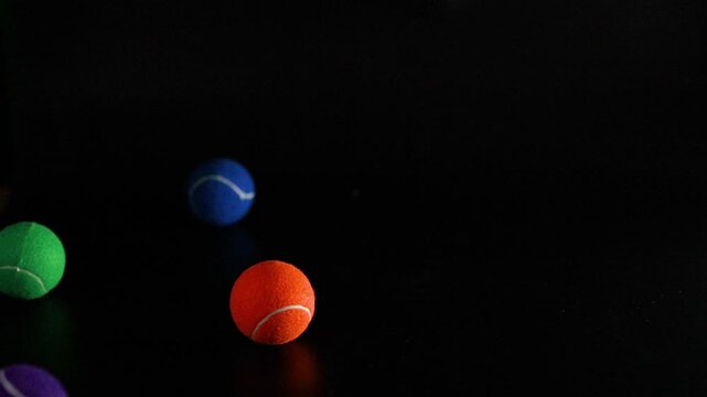 Colorful Tennis Balls Bouncing