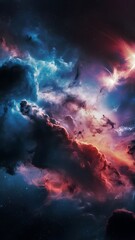 Colorful space galaxy cloud nebula. Stary night cosmos. Universe science astronomy. Supernova background wallpaper