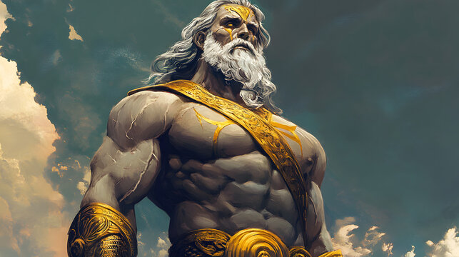 Greek Titan Cronus illustration, Cronus, God of harvests and personification of destructive time. The leader of the Titans