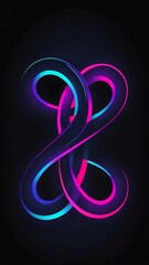 Outline infinity sign neon the dark color gradient