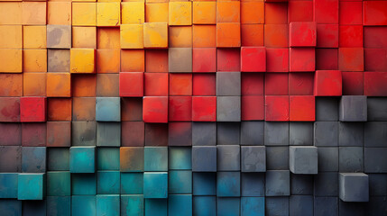 Colorful  cubes,abstraction, bright background, banner