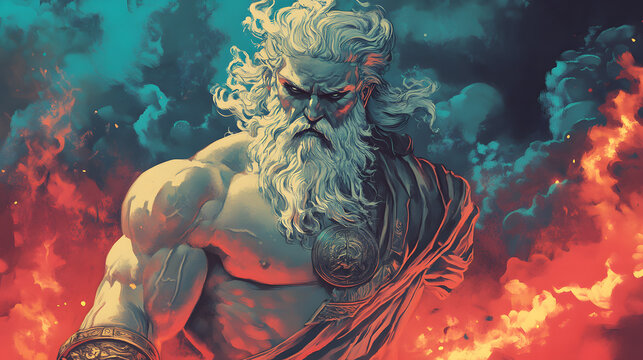 Greek Titan Cronus illustration, Cronus, God of harvests and personification of destructive time. The leader of the Titans