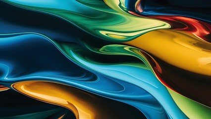 colorfull liquid acrylic paint or fluid bubble flow wallpaper