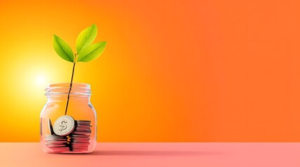 Financial Literacy Concept for National Financial Awareness Day with Money-Saving Illustration and Copy Space for Text in Flat Design Style