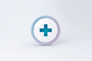 Fototapeta premium Medical cross icon symbolizing healthcare medical assistance and emergency services.
