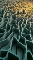 Obraz premium 3D render of wavy geometric lines