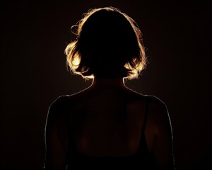 Back Lit. Female silhouette in shadow - Abstract Avatar Illuminated from Behind