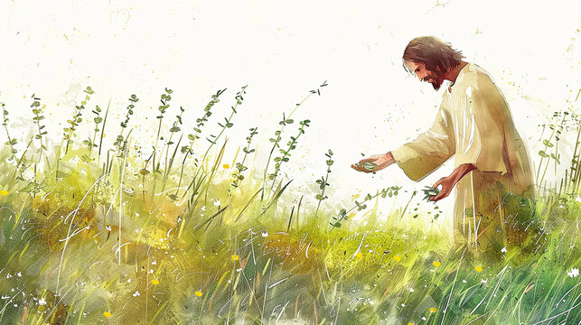 The Sower and the Seed: Jesus teaching the parable of the sower