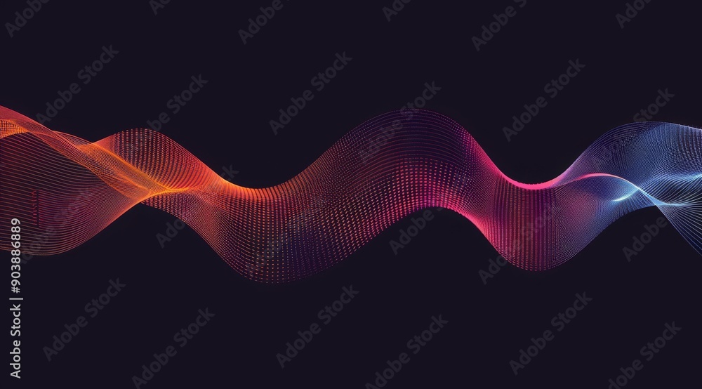 Poster a captivating visual display showcasing vibrant and colorful wave patterns elegantly set against a d