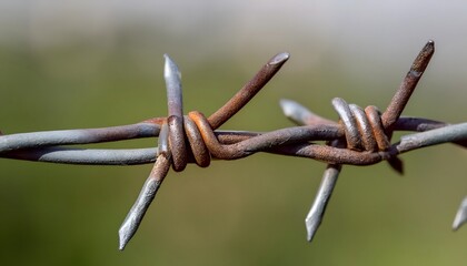 Barbed wire fence