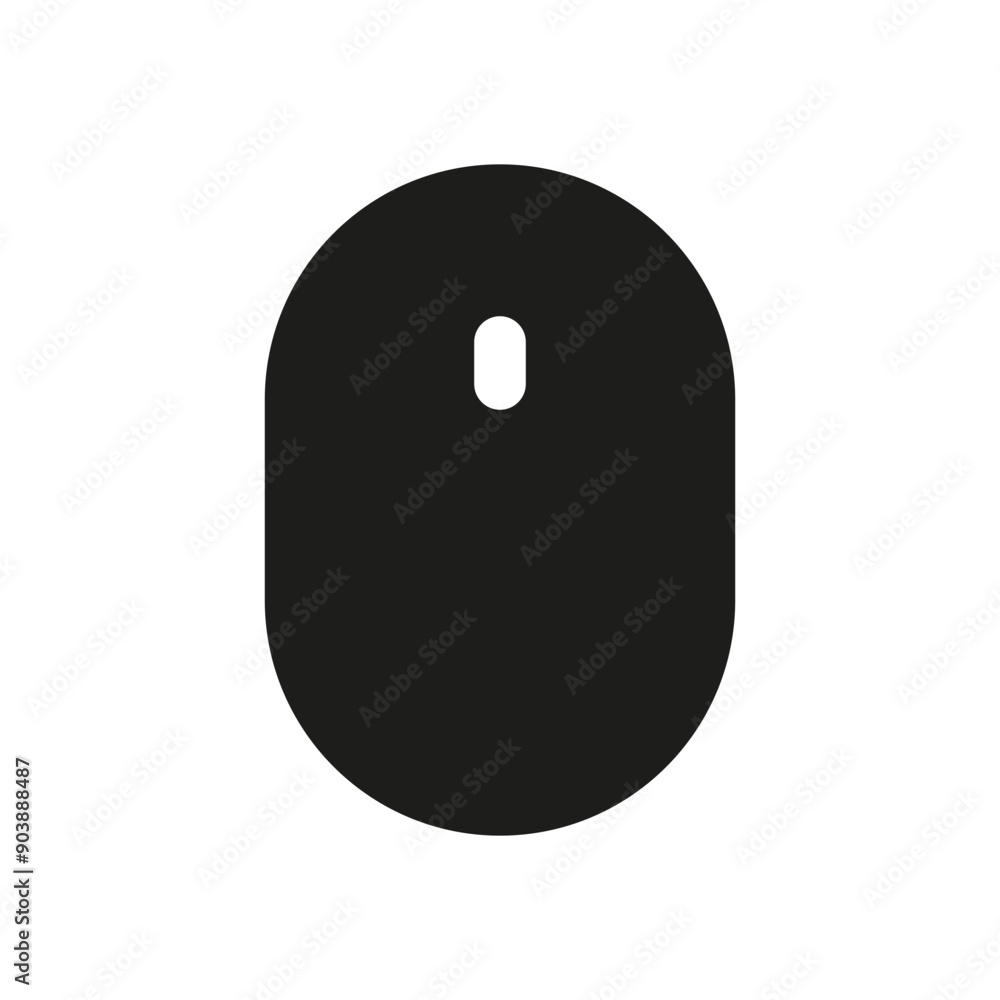 Poster mouse icon vector. simple black computer mouse symbol.