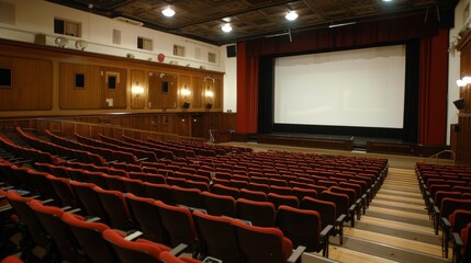 Naklejka premium Academic Lecture with Silver Screen Projection