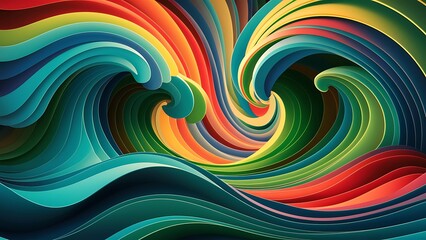 Obraz premium An animated wallpaper with colorful waves