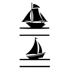 Designing a sailboat silhouette with description space to suit use.