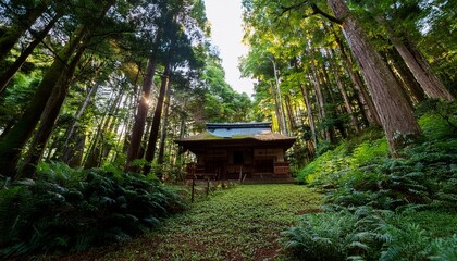 森に潜む小さな母屋