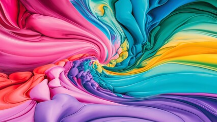 colorfull liquid acrylic paint or fluid bubble flow wallpaper