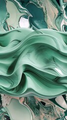 Mint green marble texture. Luxury abstract fluid art paint background. Beautiful modern 3d wallpaper