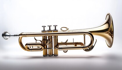 Naklejka premium Trumpet isolated on white