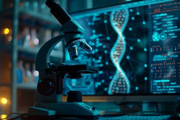  Research medical DNA lab science biotechnology scientist laboratory clinic medicine chemistry. Medical analysis DNA research equipment technology test microscope work health scientific computer gene © One