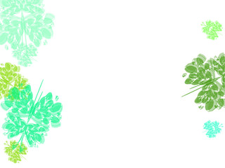 Obraz premium green leaves border