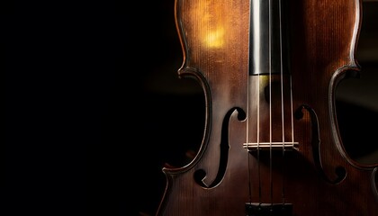 Violin on black background