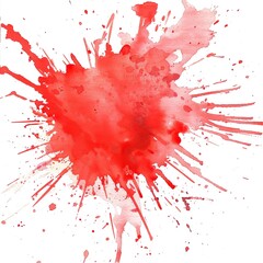 Red Watercolor Splash on White Background. AI generated image