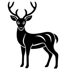 Animal logo deer icon vector Illustration	