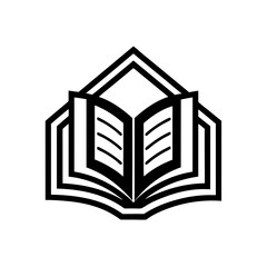 Book house line logo icon design illustration.	