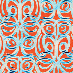 Seamless pattern with stylized ethnic pattern. Hand-drawn illustration.