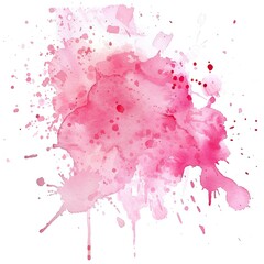 Pink Watercolor Splash on White Background. AI generated image