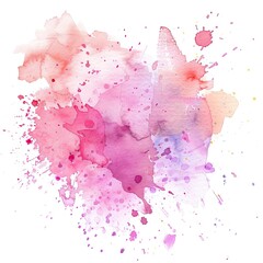 Pink Watercolor Splash on White Background. AI generated image