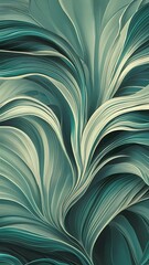 Abstract organic nature green swirl lines as wallpaper background illustration