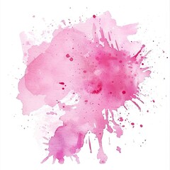 Pink Watercolor Splash on White Background. AI generated image