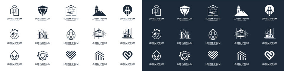 Fototapeta premium Abstract logos collection. Geometrical abstract logo design inspiration