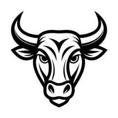 cow head logo icon design isolated on white vector 