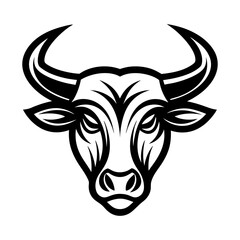 cow head logo icon design isolated on white vector 